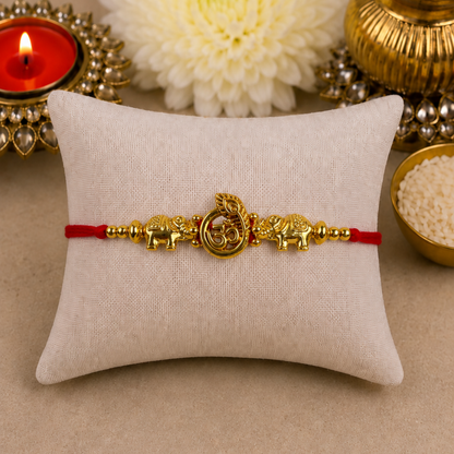 Aum with Peacock Feather Designer Rakhi