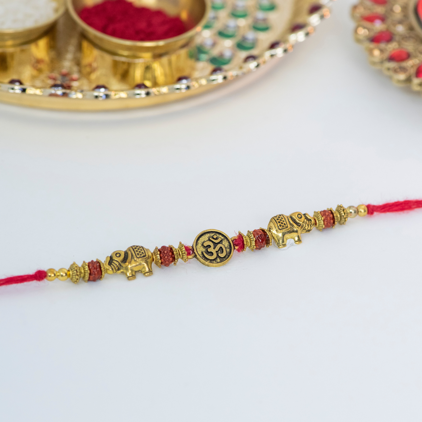 Aum with Elephants Designer Rakhis