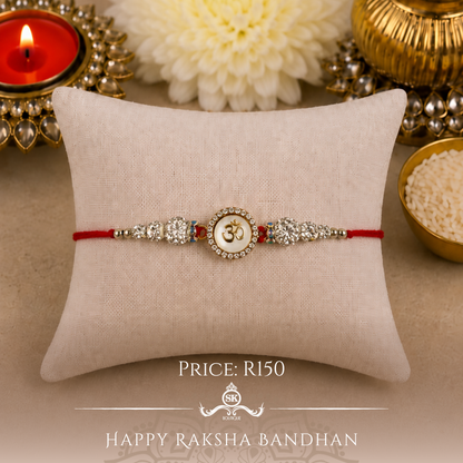 Aum with Swarovski Beads Designer Rakhi