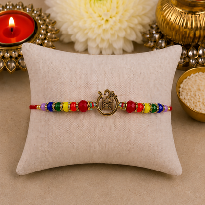 Rainbow Aum with Damru Designer Rakhi