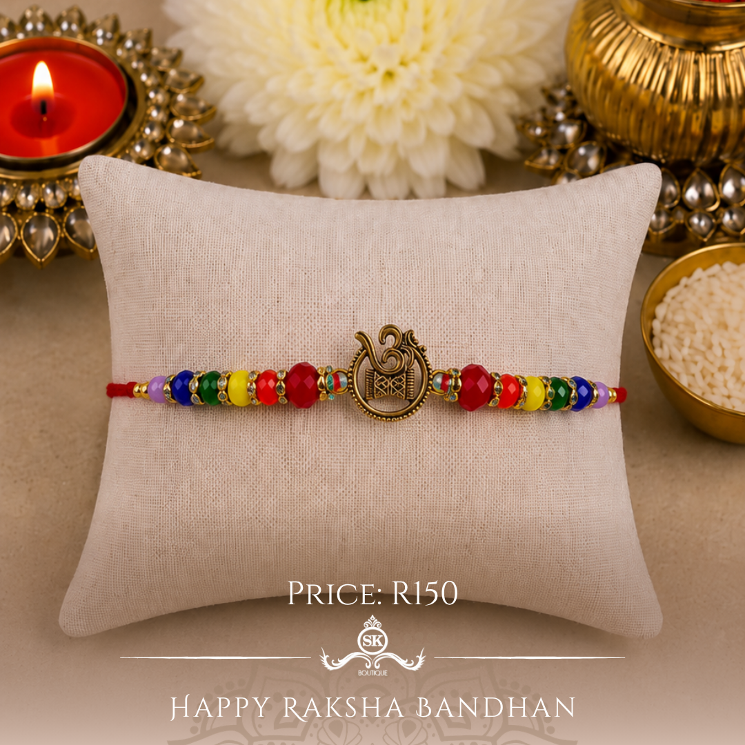 Rainbow Aum with Damru Designer Rakhi