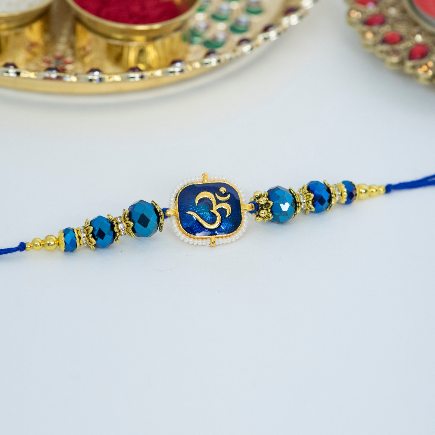 XL Green Kundan Designer Rakhi