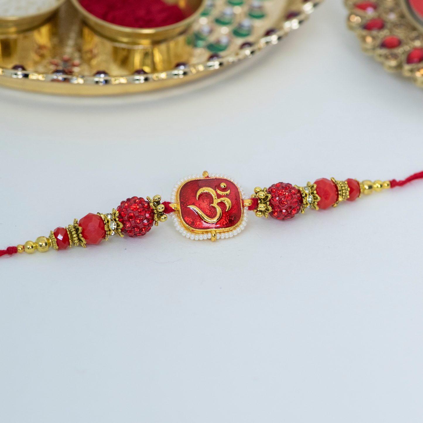 XL Green Kundan Designer Rakhi