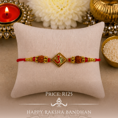 Colourful Aum with Rudraksh