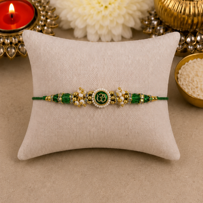 Small Aum with Jhumkis Designer Rakhi