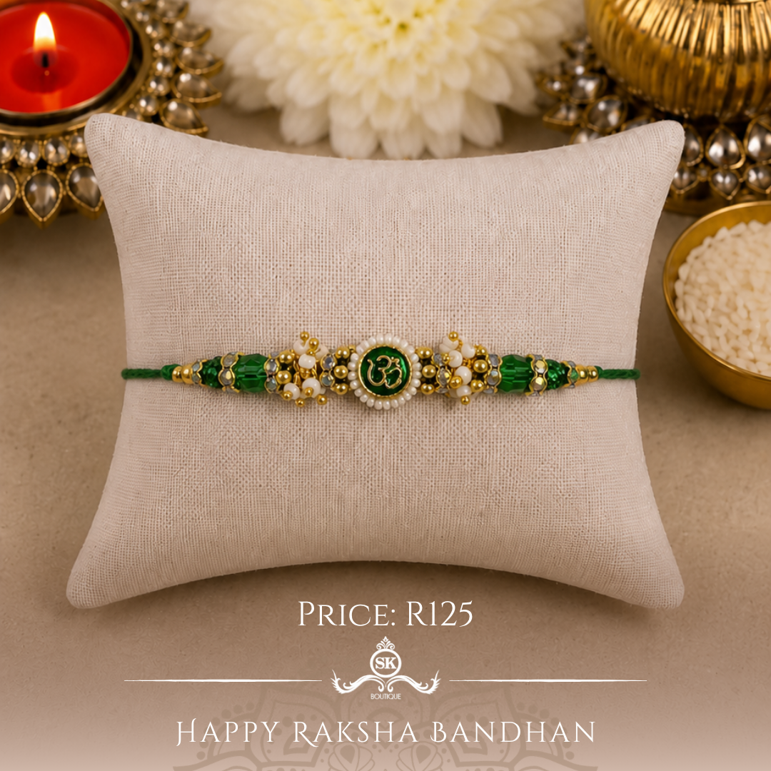 Small Aum with Jhumkis Designer Rakhi