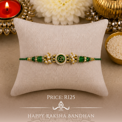 Small Aum with Jhumkis Designer Rakhi