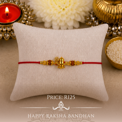 Mini Shivling with Rudraksh Designer Rakhi