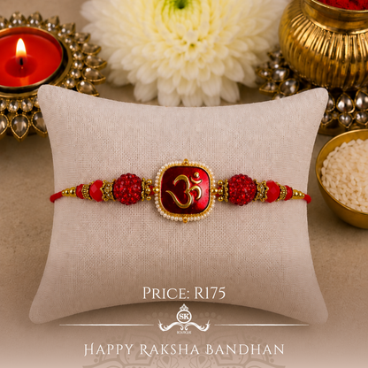 XL Red Kundan Designer Rakhi