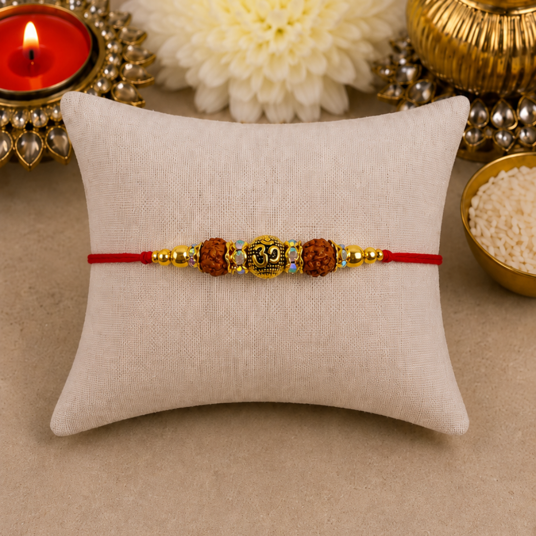 Aum with Rudraksh Designer Rakhi