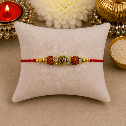 Aum with Rudraksh Designer Rakhi
