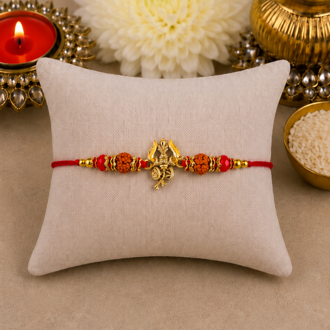 Trishul with Rudraksh Designer Rakhi