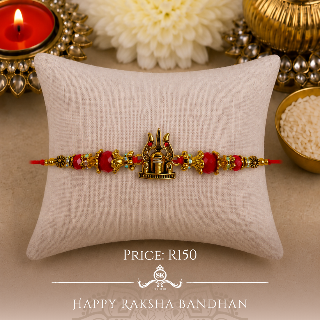Shivling with Red Designer Rakhi