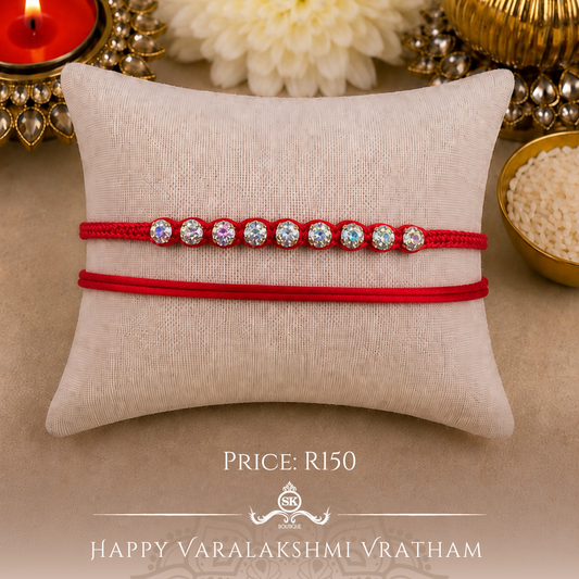 Rainbow Swarovski Knotted Designer Laxmi String