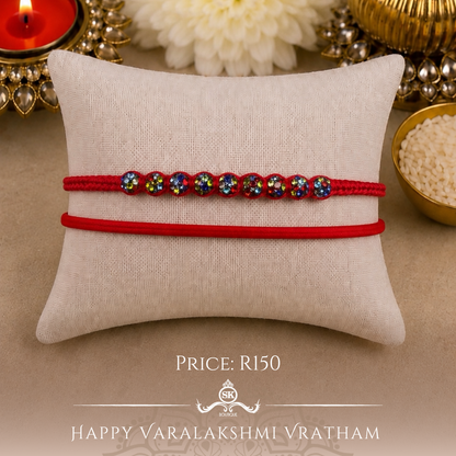 Rainbow Black Swarovski Knotted Designer Laxmi String