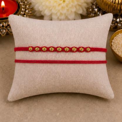 Gold Beaded Knotted Designer Laxmi String