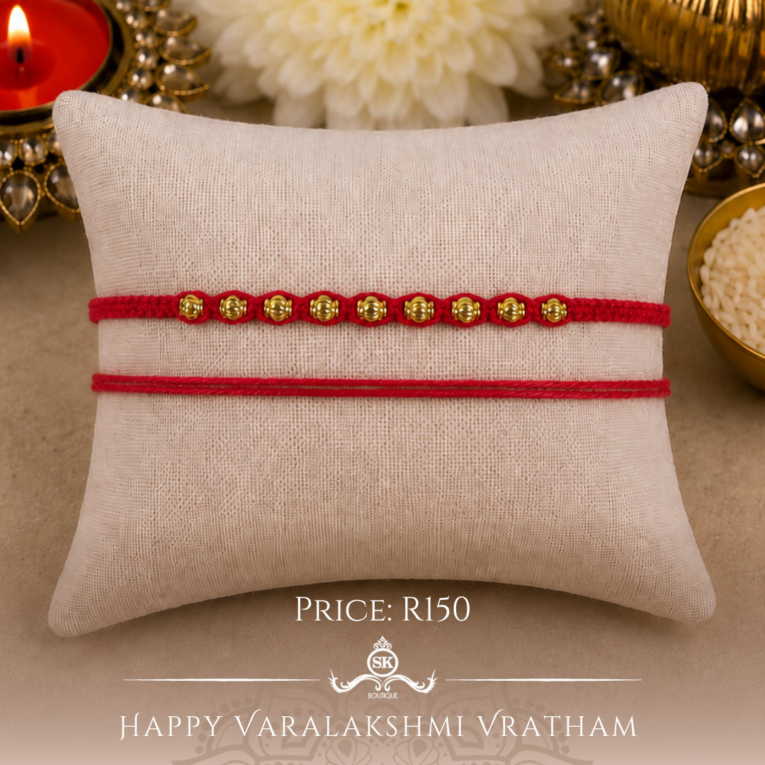 Gold Beaded Knotted Designer Laxmi String