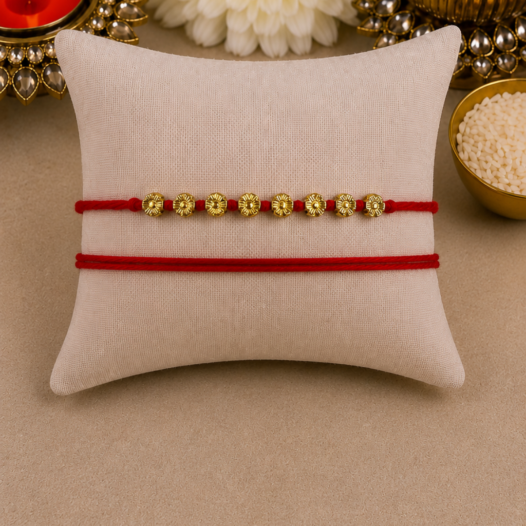 9 large Flower Beaded Spaced Designer Laxmi String