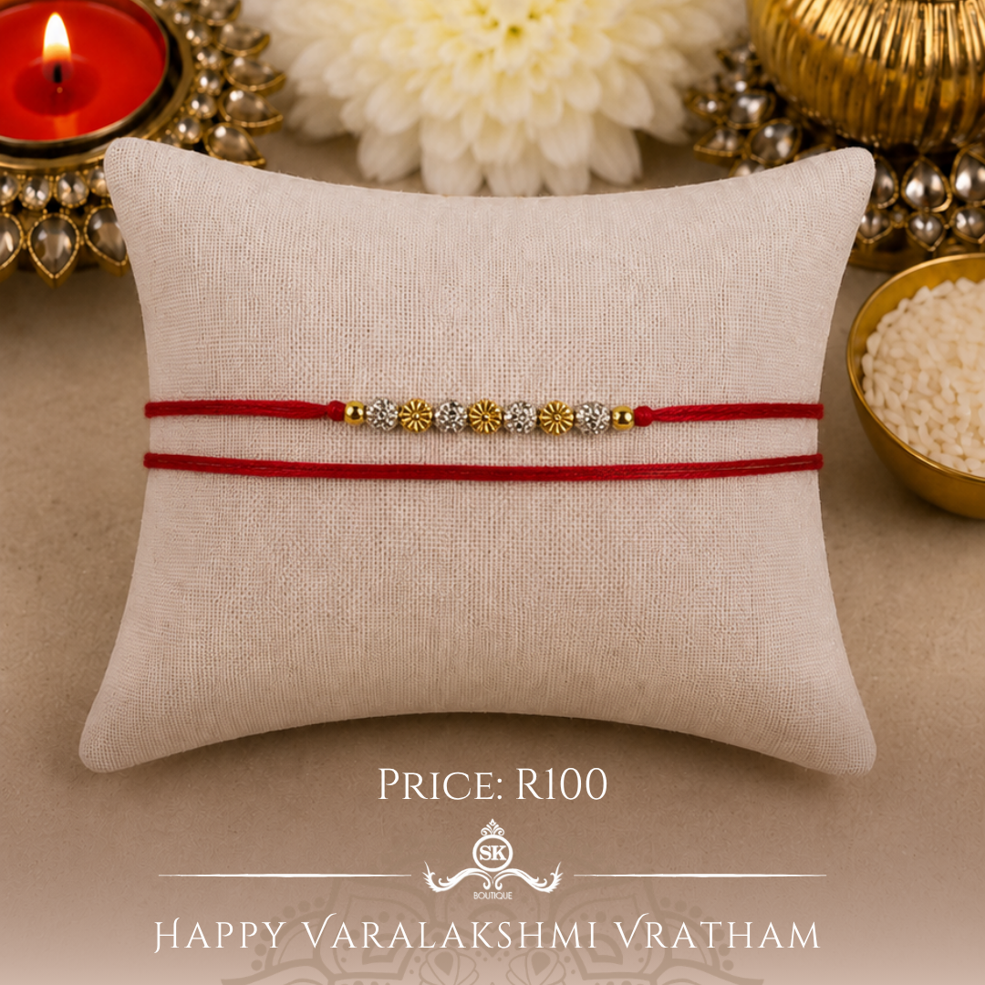 Flower with Silver Swarovski Beaded Designer Laxmi String