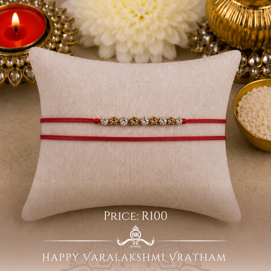 9 Gold & Silver Swarovski Designer Laxmi String