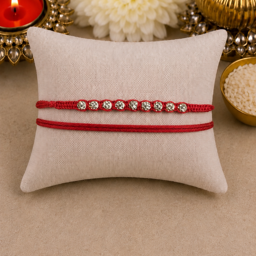 Silver Swarovski Knotted Designer Laxmi String