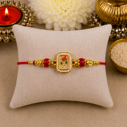 Flower Kundan Designer Rakhi