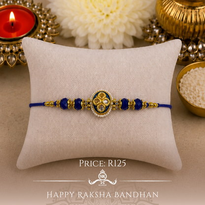 Blue Kundan Designer Rakhi