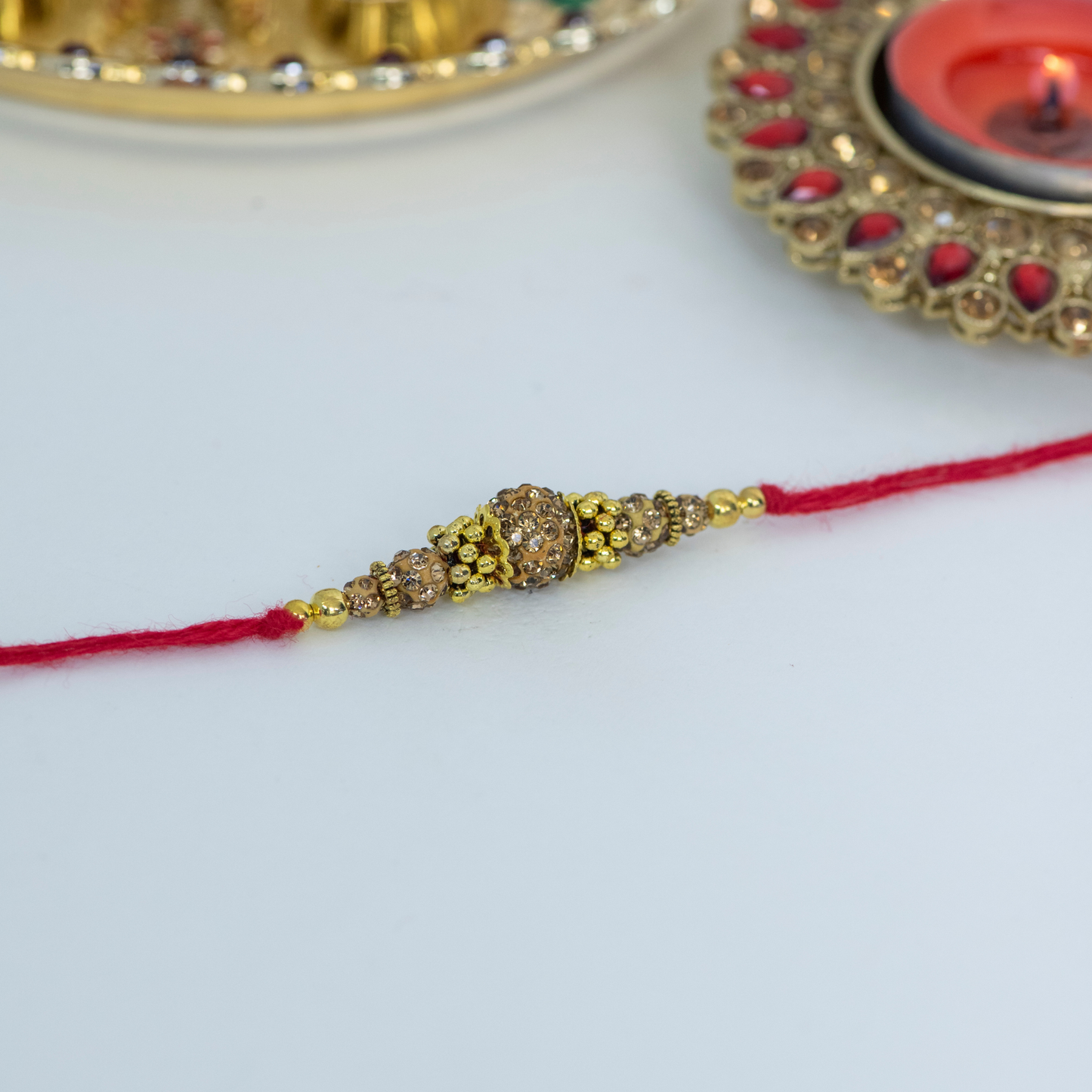 Rainbow Swarovski Beaded Designer Rakhi