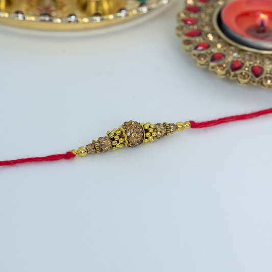 Gold Swarovski Beaded Designer Rakhi