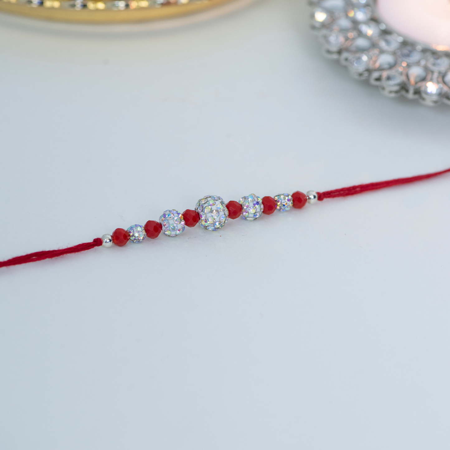 Rainbow Swarovski Beaded Designer Rakhi