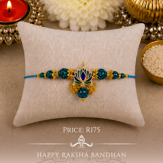 Blue Lotus Flower Jumki Rakhi