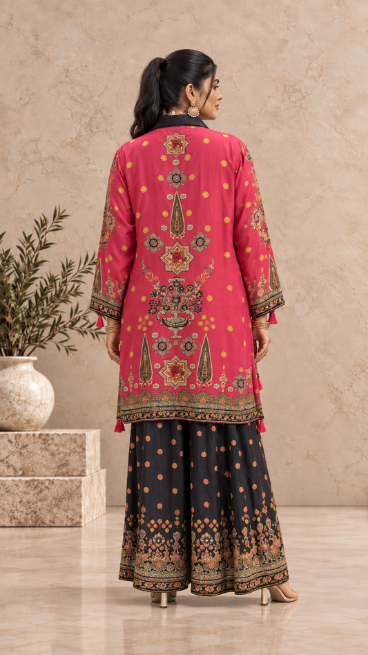 Soft Printed Crepe Kaftan Set