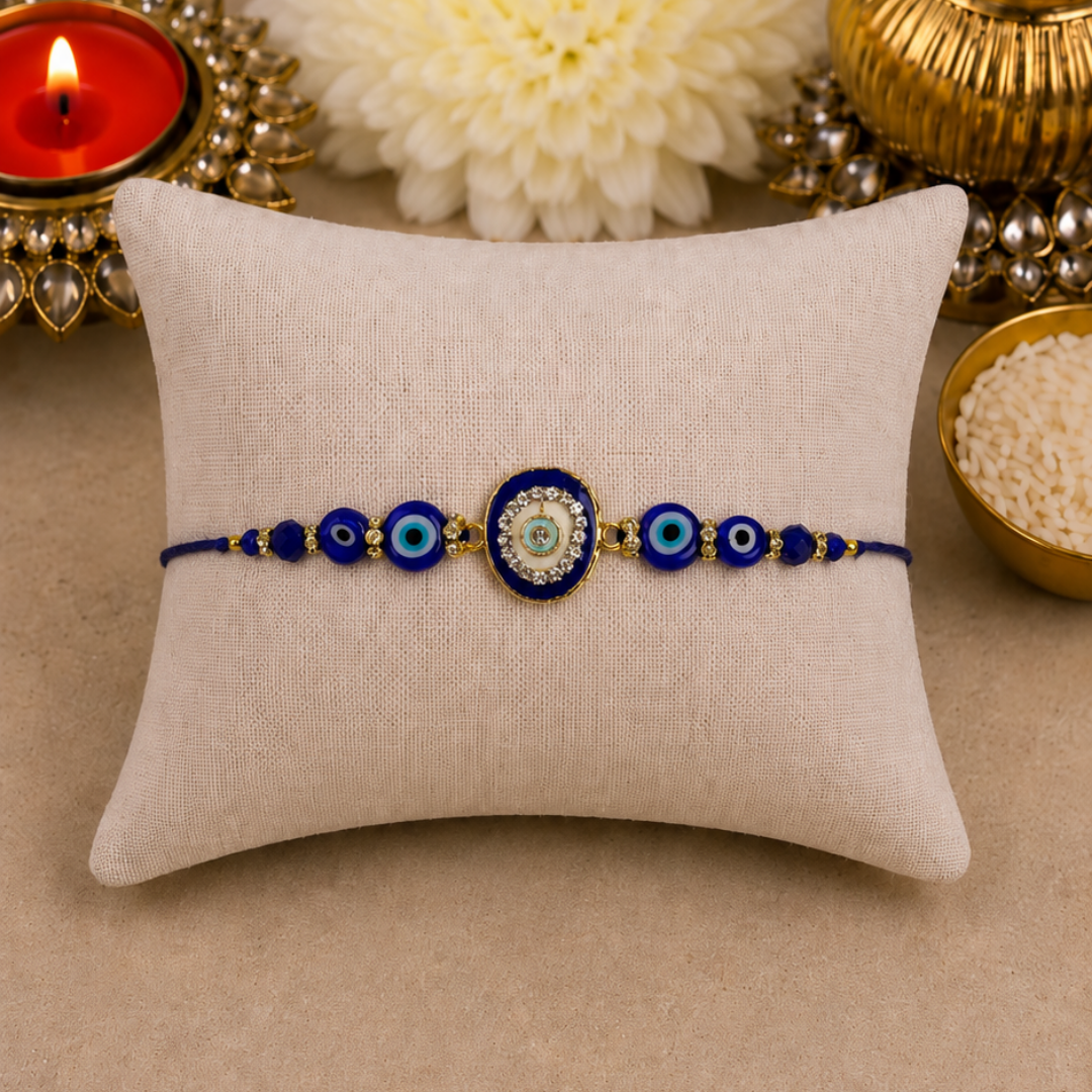 Dark Blue Evil Eye Designer Rakhi