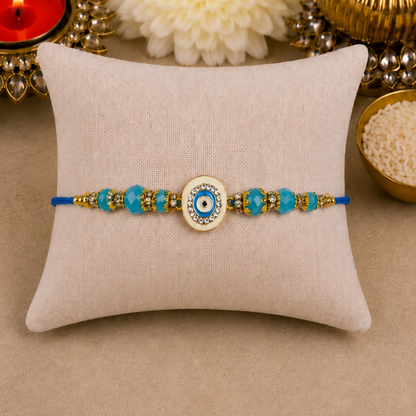 Light Blue Evil Eye Designer Rakhi