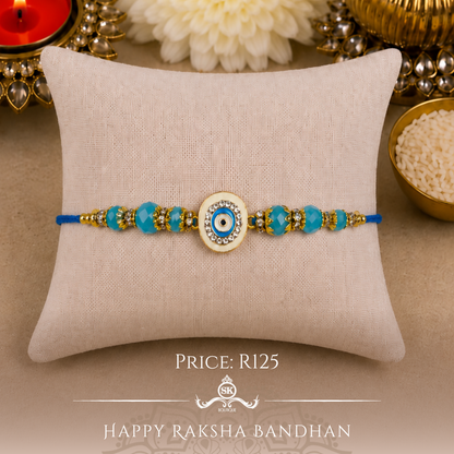 Light Blue Evil Eye Designer Rakhi