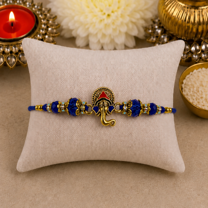 Blue Colourful Ganesha Designer Rakhi