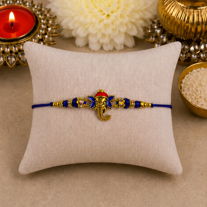 Blue Colourful Ganesha Designer Rakhi