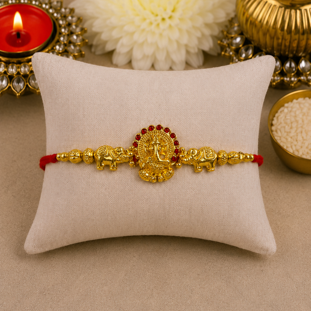 Ganesha with Elephants Designer Rakhi