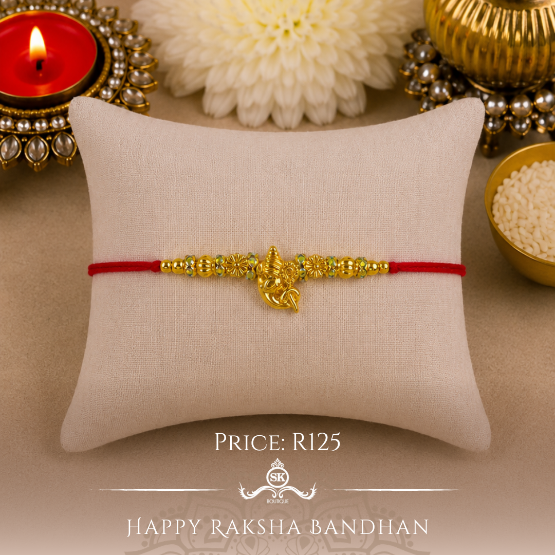 Ganesha with Florals Designer Rakhi