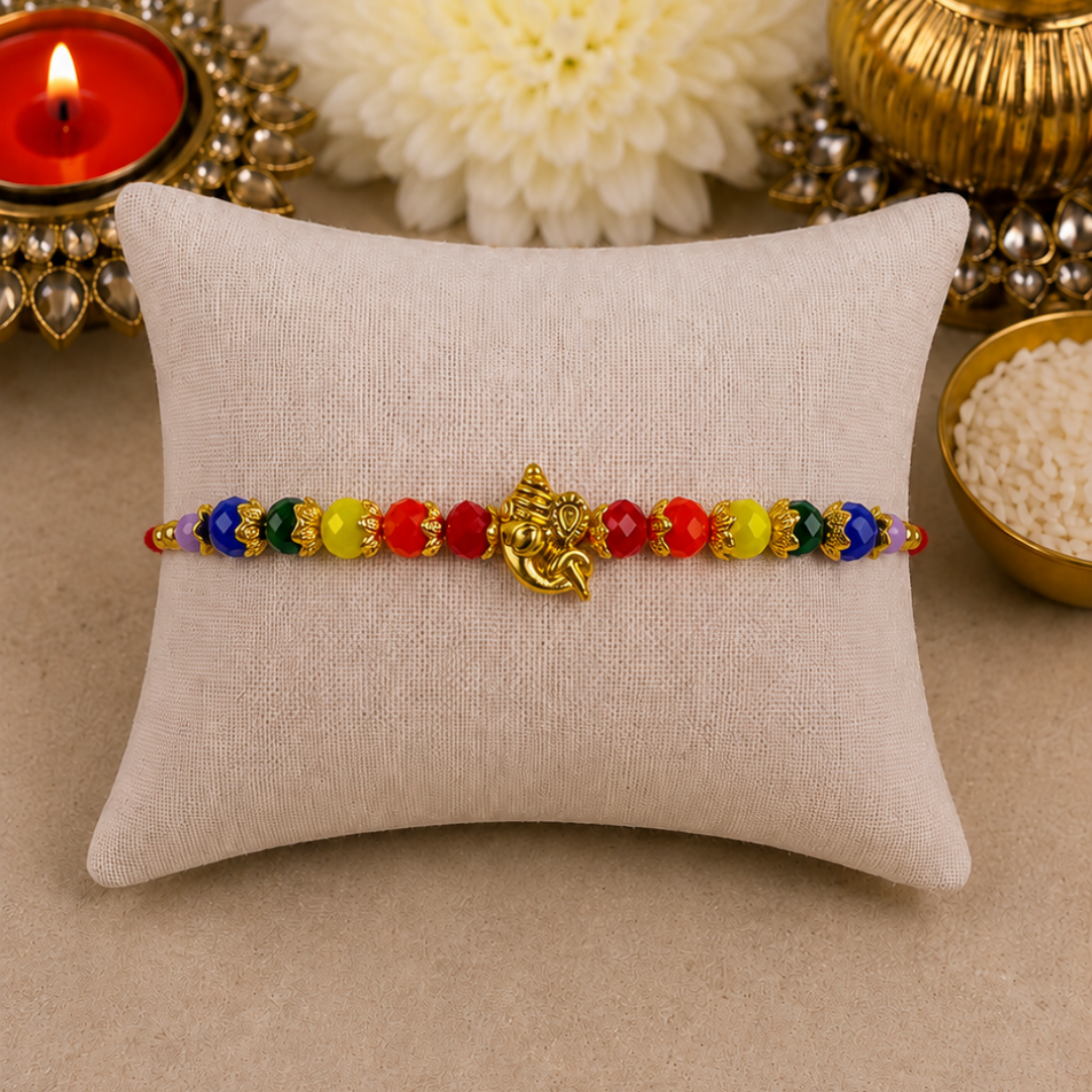 Rainbow Ganesh Designer Rakhi