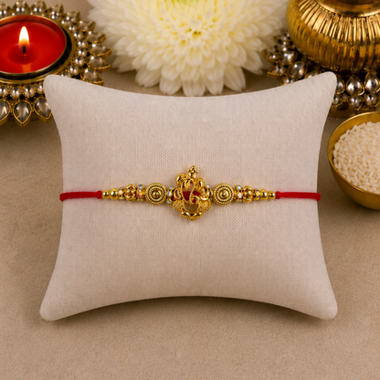 Gold Cutout Ganesha Designer Rakhi