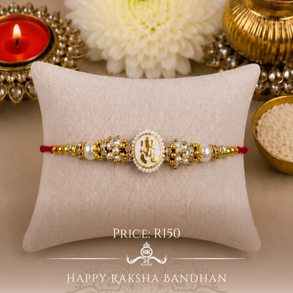 Pearl Ganesha Designer Rakhi