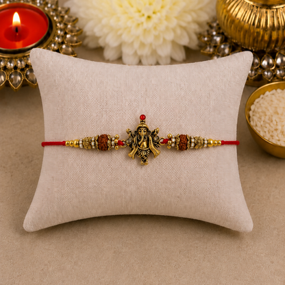 Ganesha with Rudraksh Designer Rakhi