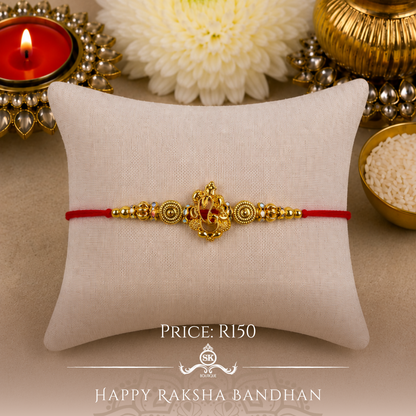 Gold Cutout Ganesha Designer Rakhi