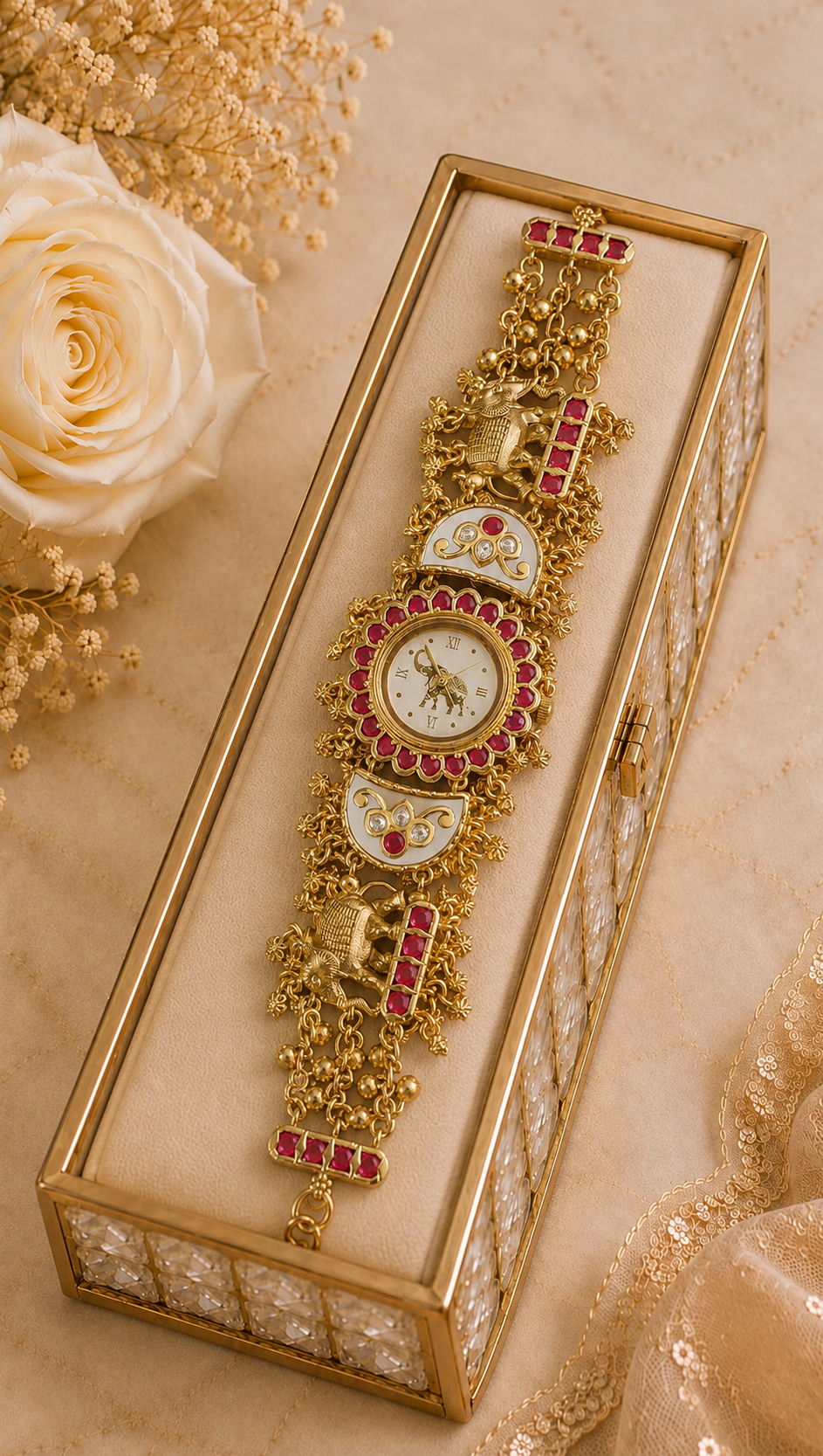 Pearl with Elephants Designer Heritage Watch