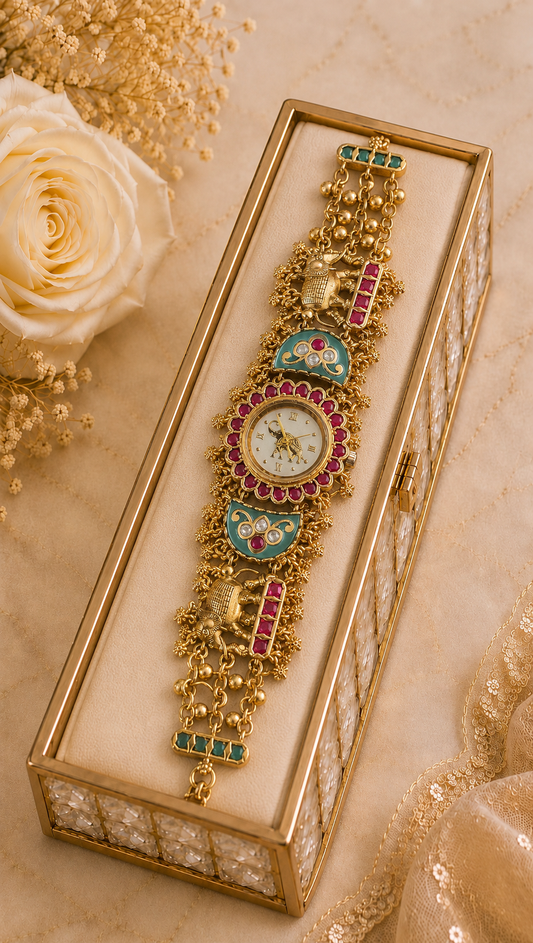 Pistachio Green with Elephants Designer Heritage Watch