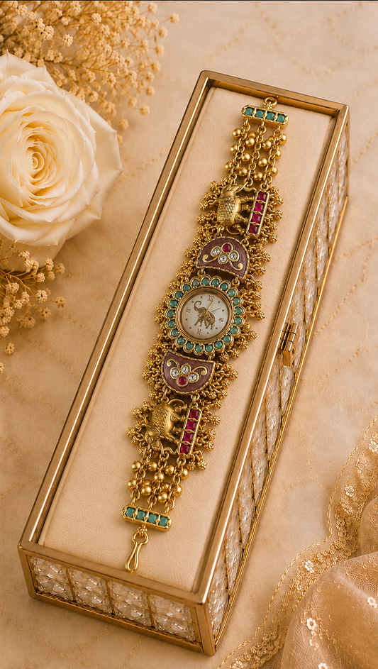 pink with Elephants Designer Heritage Watch