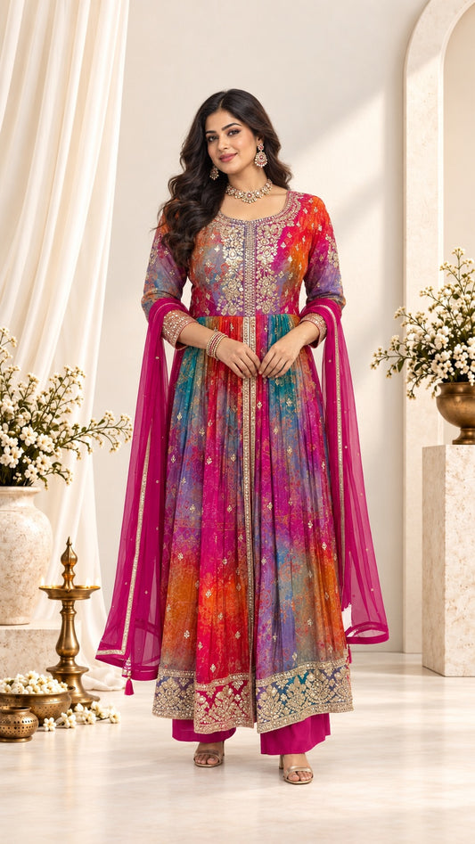 Colourful Tie Dye Punjabi Set