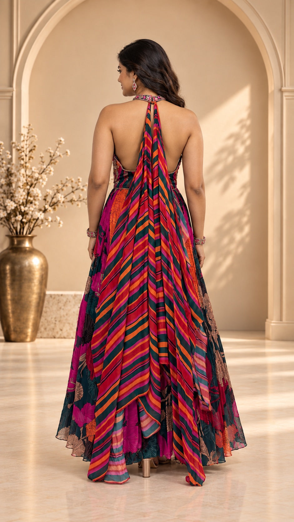 Colourful Floral Anarkali