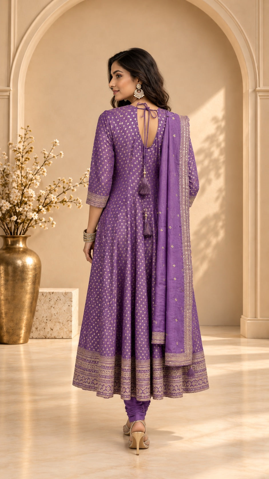 Purples Georgette Anarkali Set